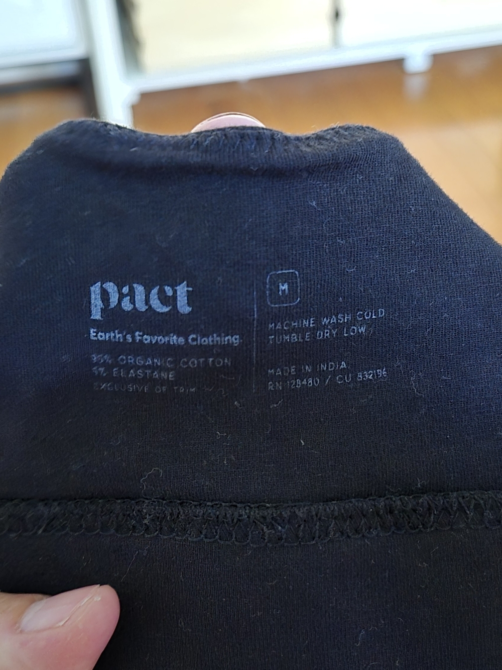 Pact Organic Cotton Scoop Neck Bralette - Black - Picture 7 of 7